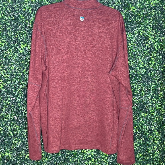 Kuhl 1/4 Zip lightweight Pullover Sweater burgundy red and Gray Sz XXL - Picture 8 of 8